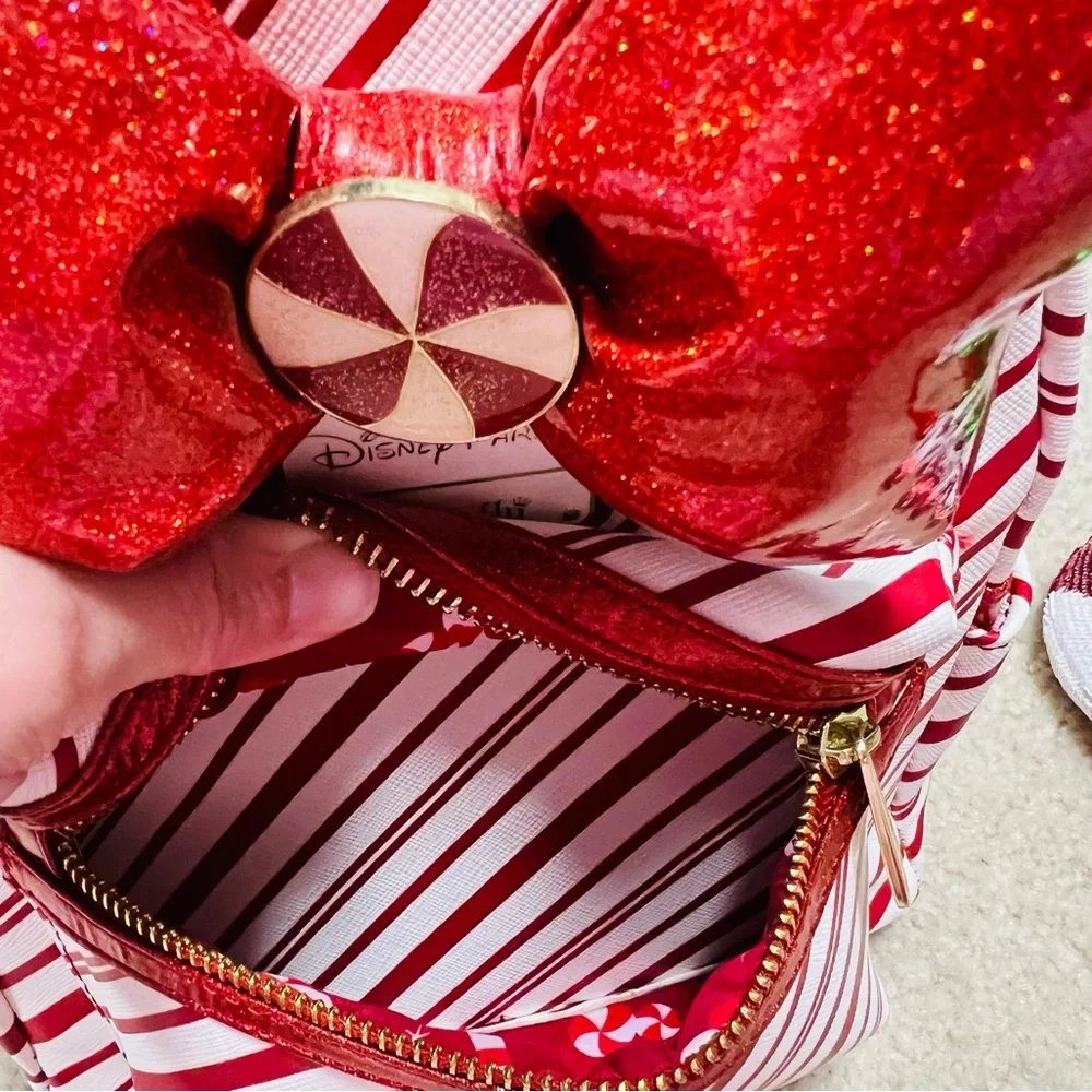Disney Loungefly Peppermint Candy Cane Backpack and Ears Limited Edition Rare